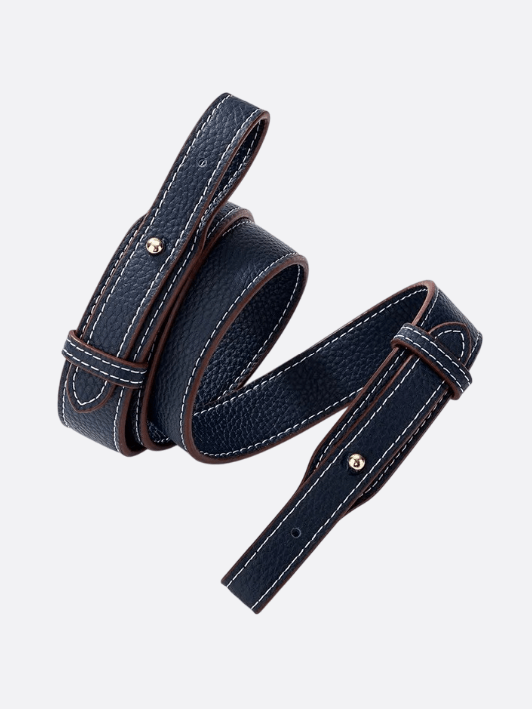 bandoulière cuir pour sac bleu marine bouton doré