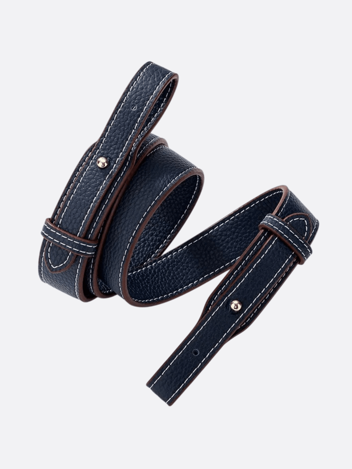 bandoulière cuir pour sac bleu marine bouton doré