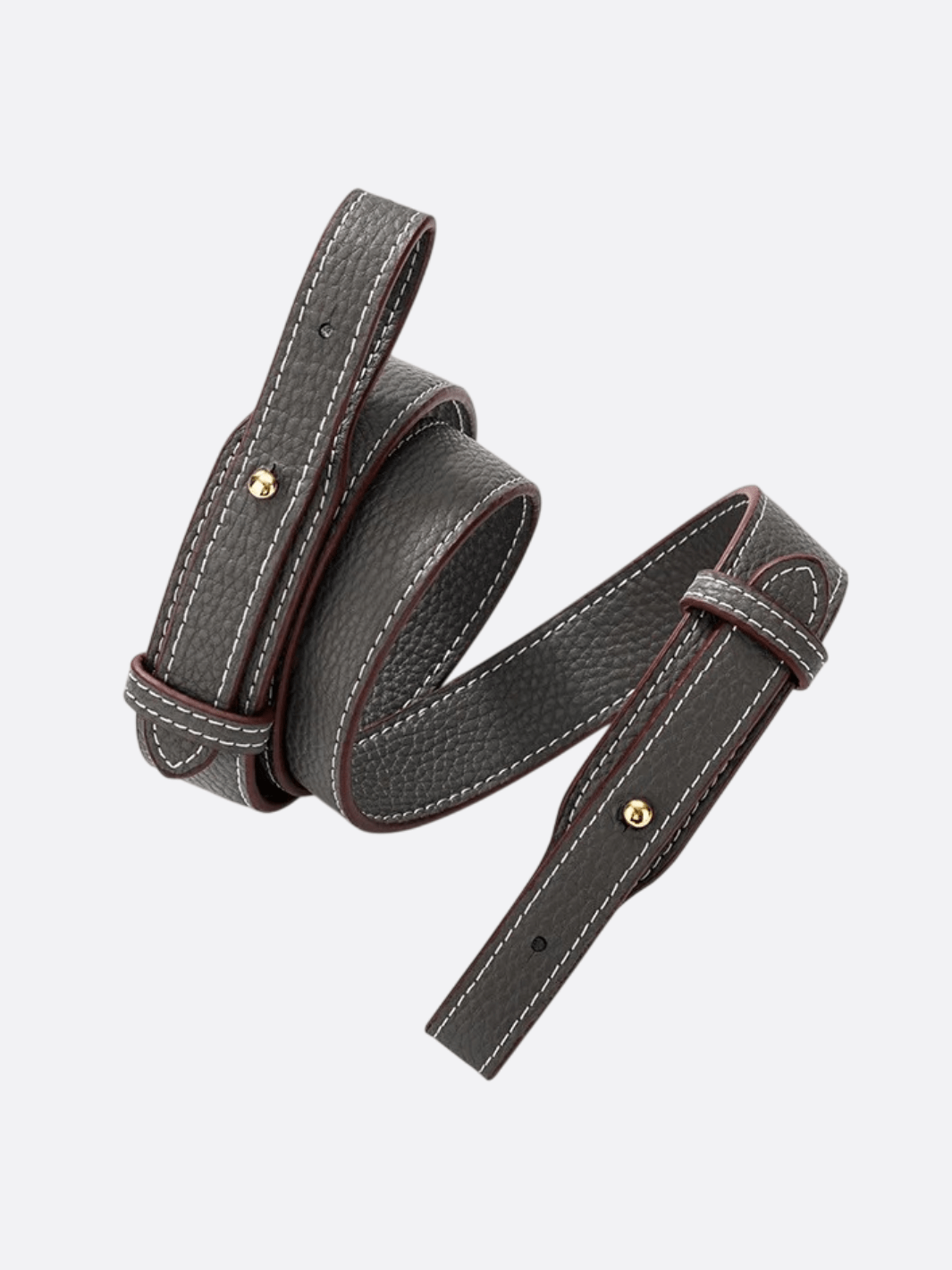 bandoulière cuir pour sac gris foncé bouton doré