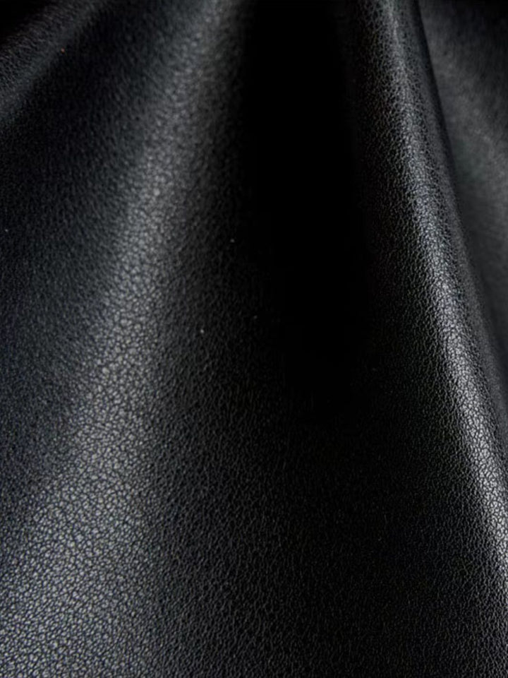 Large half-moon leather bag