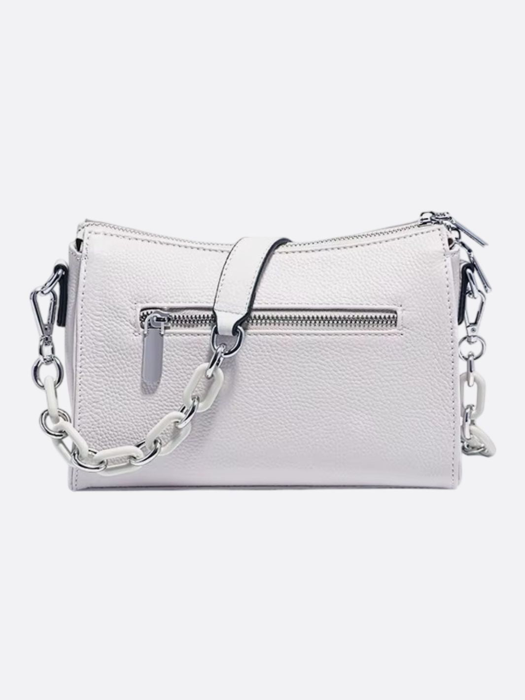 White leather shoulder bag