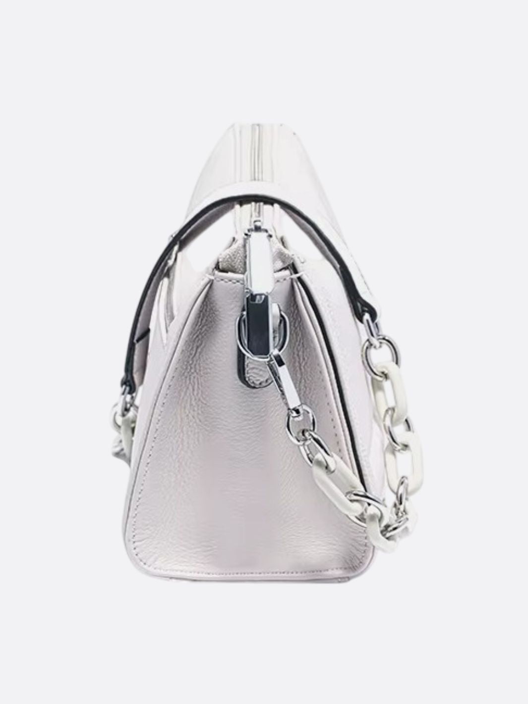 White leather shoulder bag